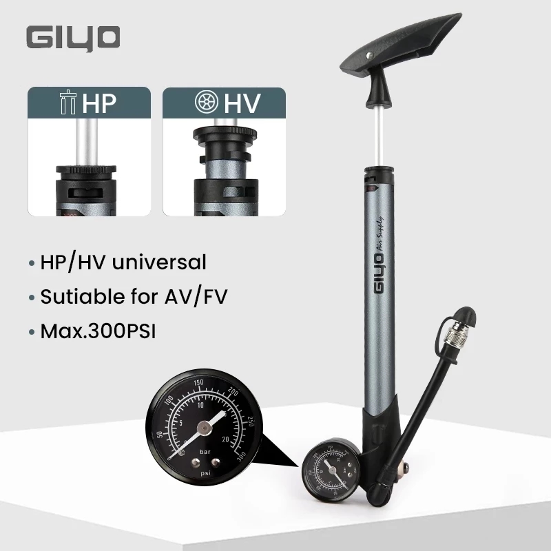 Shock Pump Suspension - Giyo GS-41P 300psi Bicycle Shock Pump