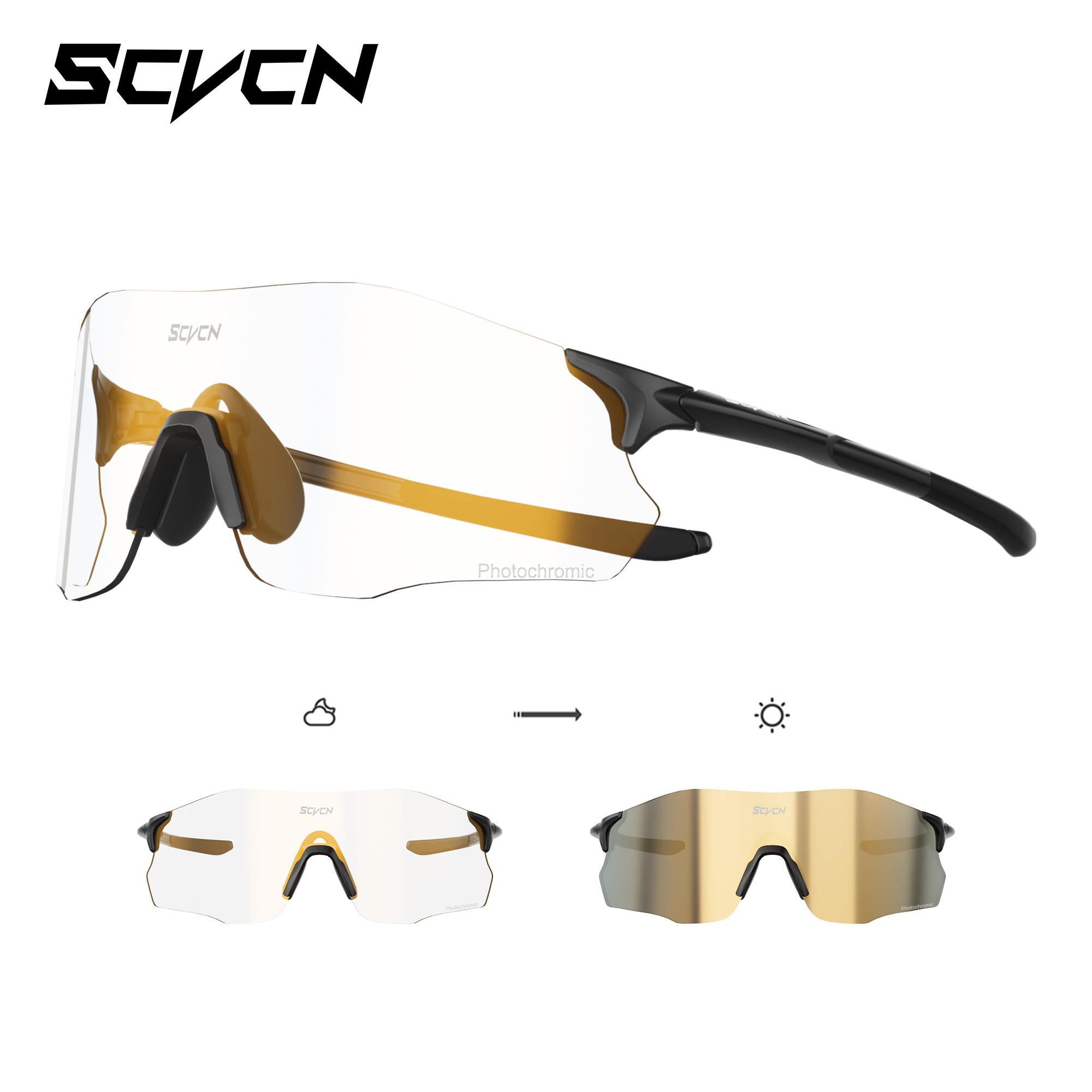 SCVCN Photochromic Rimless Sun - Mountain Biking Sport 评论和价格