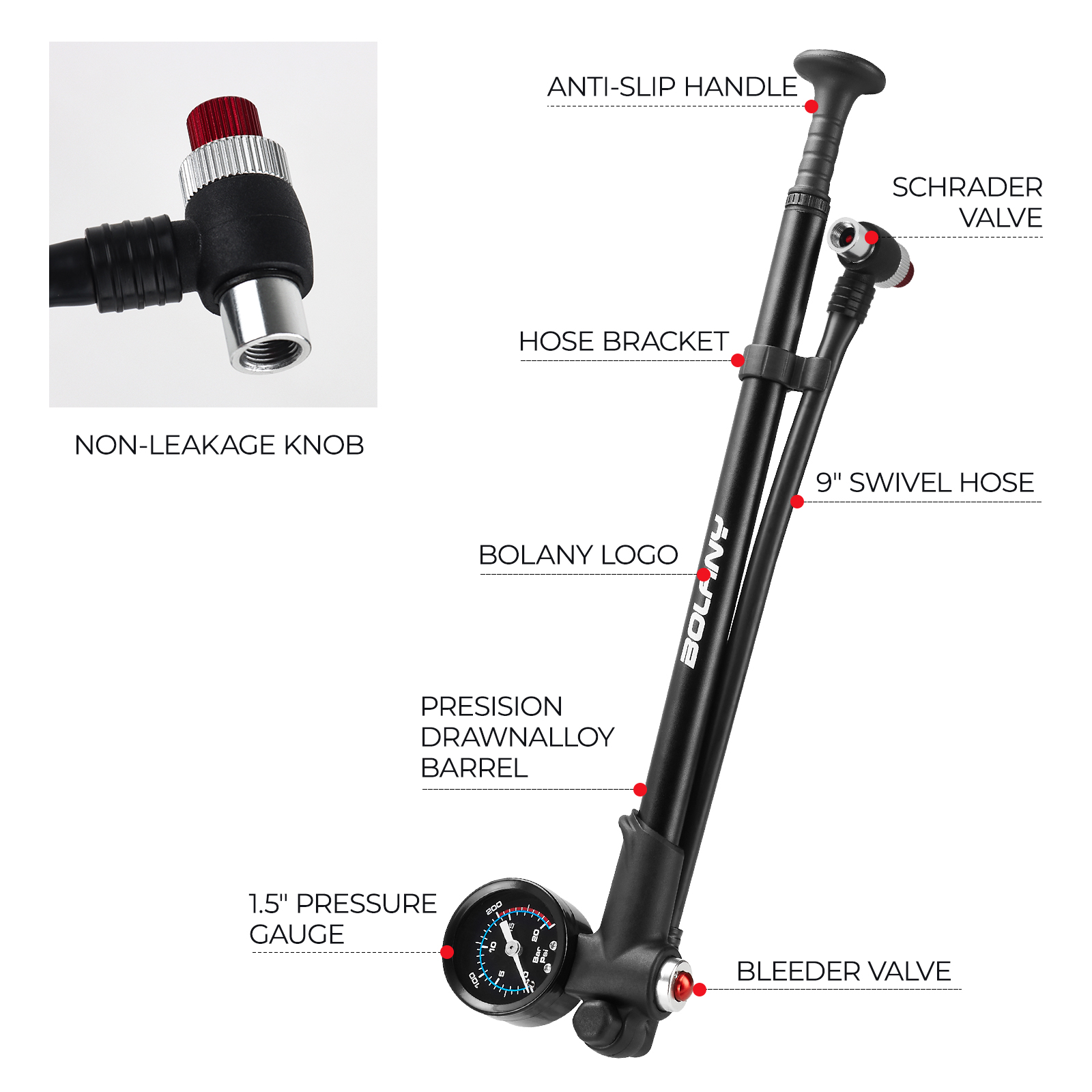BOLANY 300psi Air Shock Bike P - Shock Pump Suspension 评论和价格