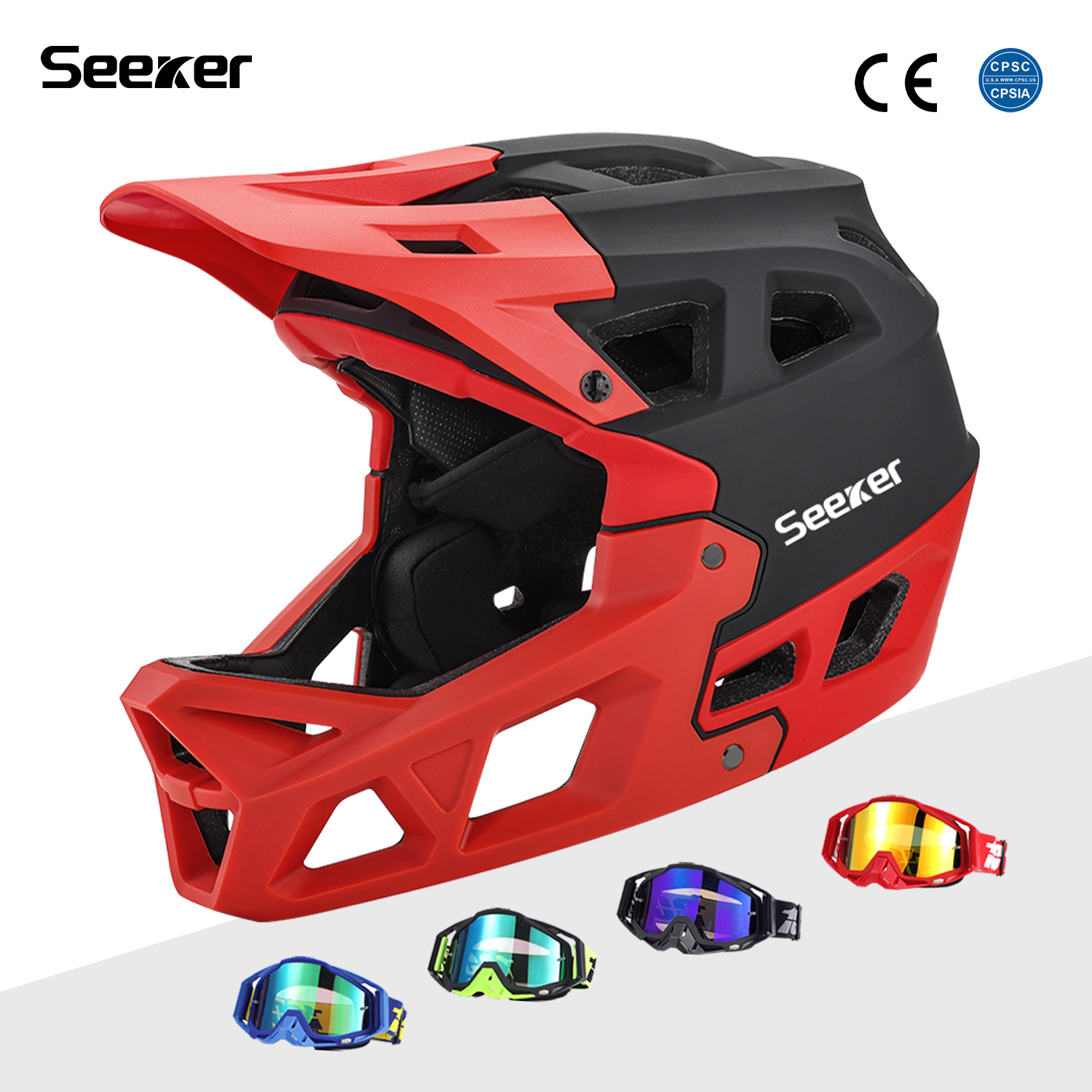 Seeker Bicycle Off-Road Full-F - Mountain Biking Full Face Helmet 评论和价格