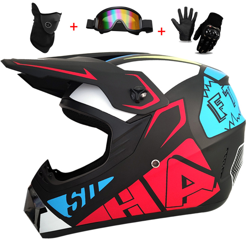3Pcs Kids Off-Road Full Helmet - Mountain Biking Full Face Helmet 评论和价格