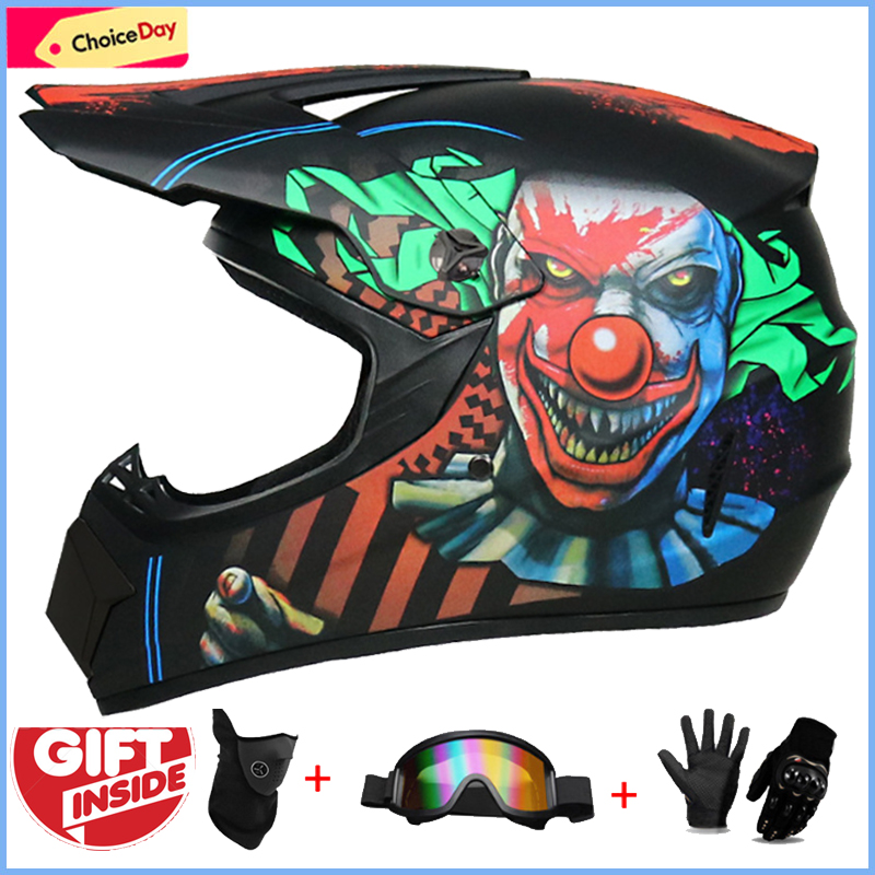 3Pcs Kids Off-Road Full Helmet - Mountain Biking Full Face Helmet 评论和价格
