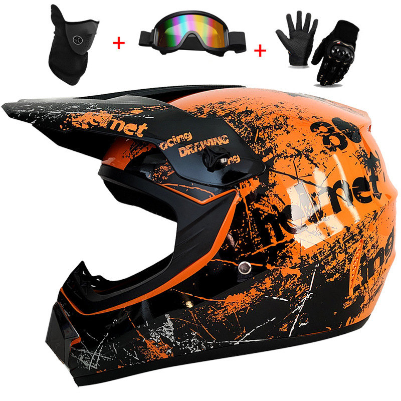 3Pcs Kids Off-Road Full Helmet - Mountain Biking Full Face Helmet 评论和价格