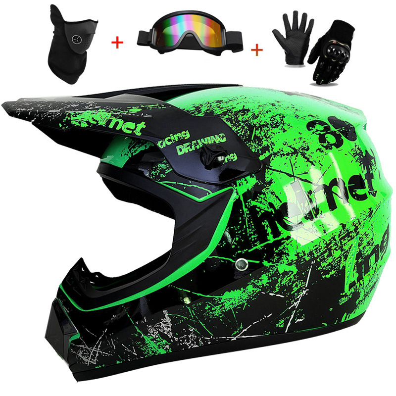 3Pcs Kids Off-Road Full Helmet - Mountain Biking Full Face Helmet 评论和价格