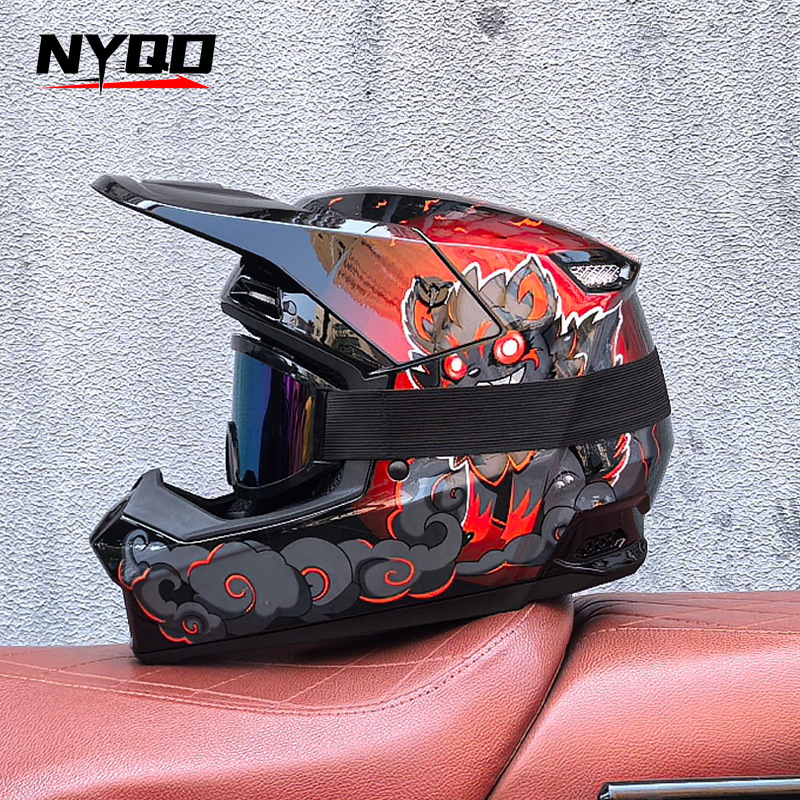 Orz Off-Road Three-Piece Helme - Mountain Biking Full Face Helmet 评论和价格