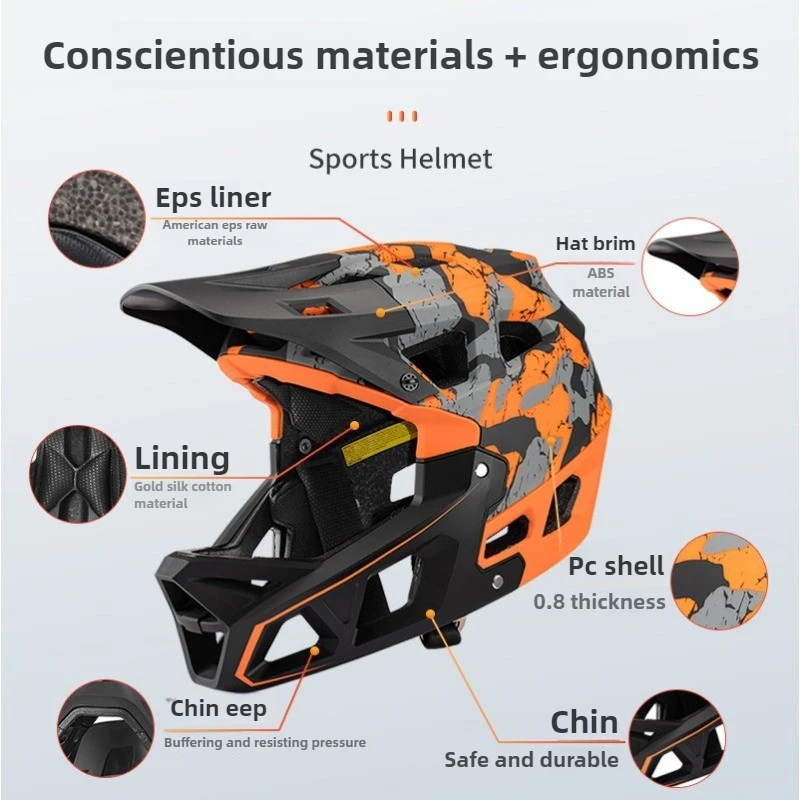 New Adult Full Face Mountain B - Mountain Biking Full Face Helmet 评论和价格